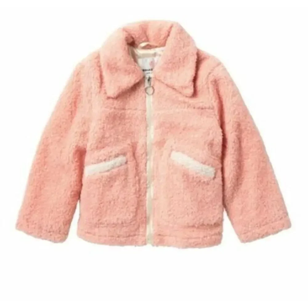 Urban Republic Girls Soft Faux Shearling Jacket‎ In Pink Size 16 MSRP $85